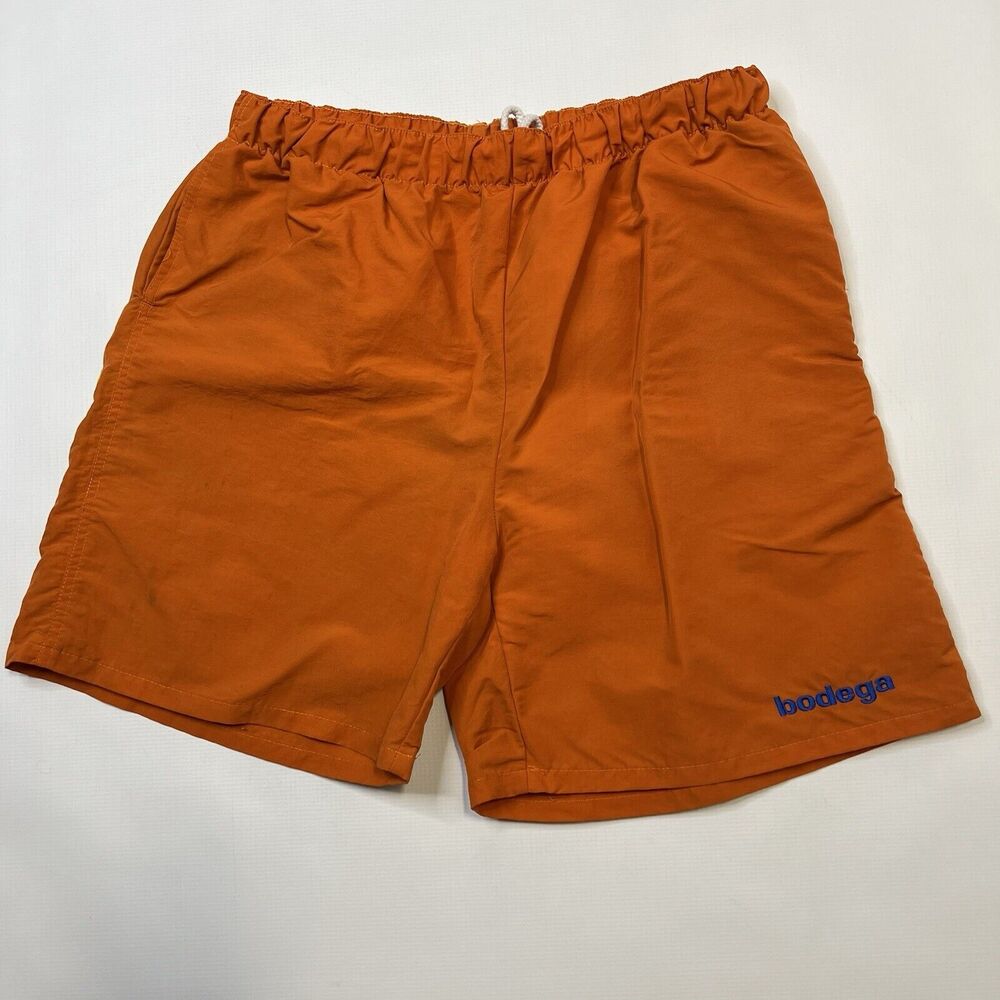 Bodega Swim Trunks Logo Embroidered Board Shorts Orange Men’s Size XL
